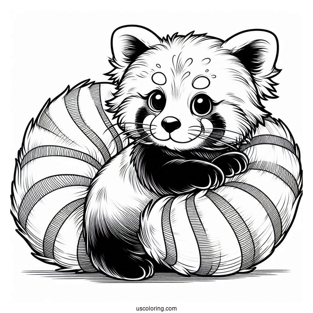 Red Panda With Tailed Wrapper Around