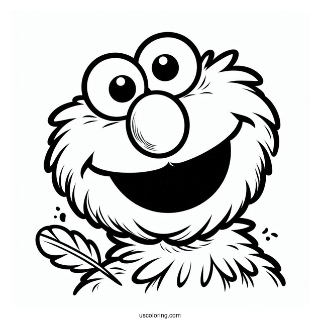 Smiling Elmo Coloring Picture For Preschoolers