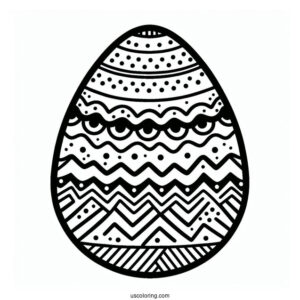 Chevron And Polka Dots Easter Egg Coloring Sheet For Preschoolers