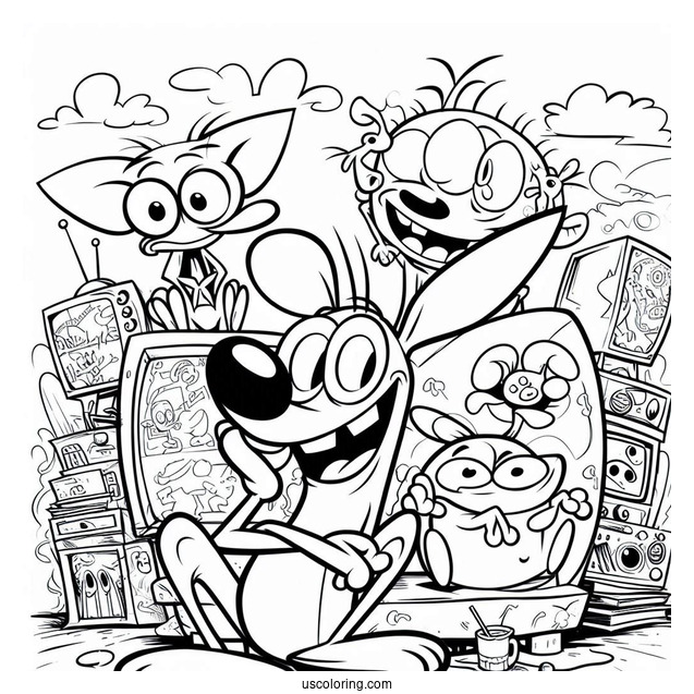 Nickelodeon Coloring Page Of Ren And Stimpy Show