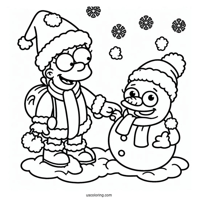 Simpsons Coloring Pages Of Cute Santa s Little Helper And Snowball For Kids
