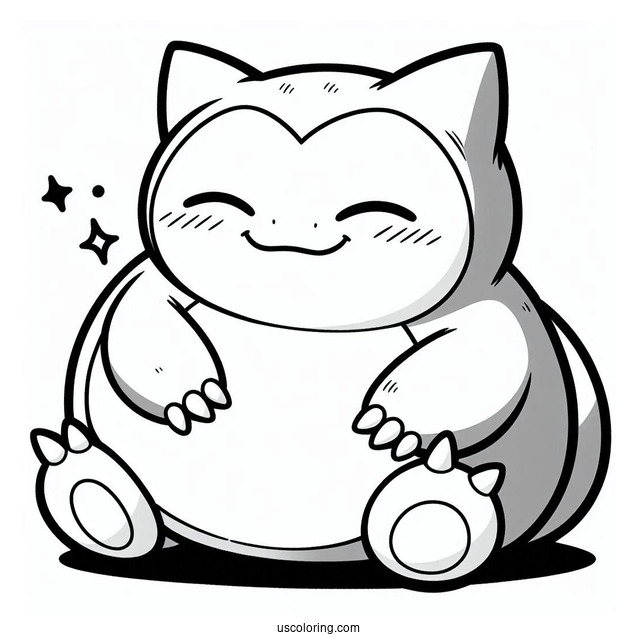 Snorlax Coloring Page Smiling Munchlax For Preschoolers