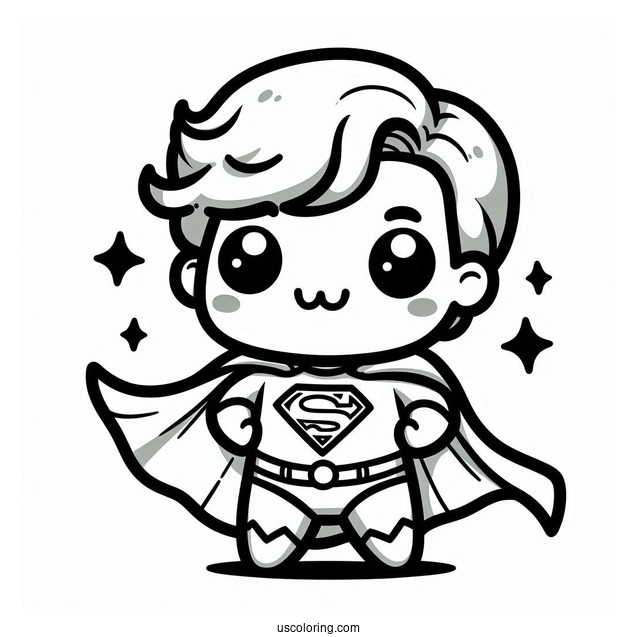 Cute Kawaii Superman Coloring