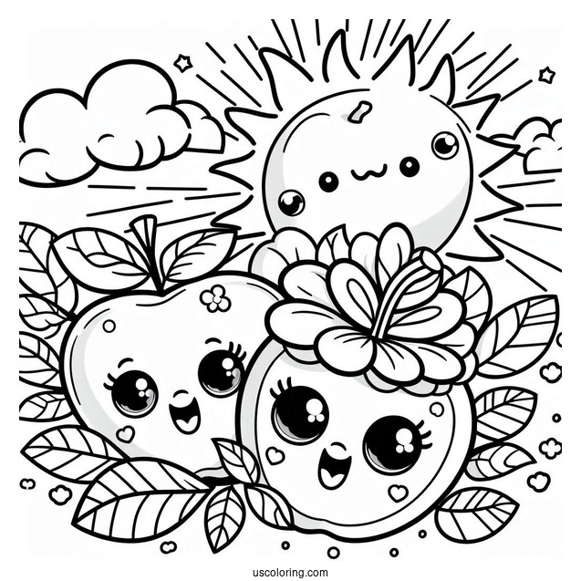 Cartoon Apple Blossom Shopkins Under The Sun Coloring In