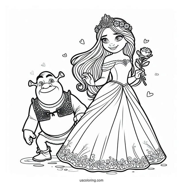 Princess Fiona As a Ogre To Color