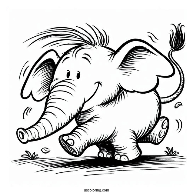 Dr. Seuss Horton The Elephant Coloring Page