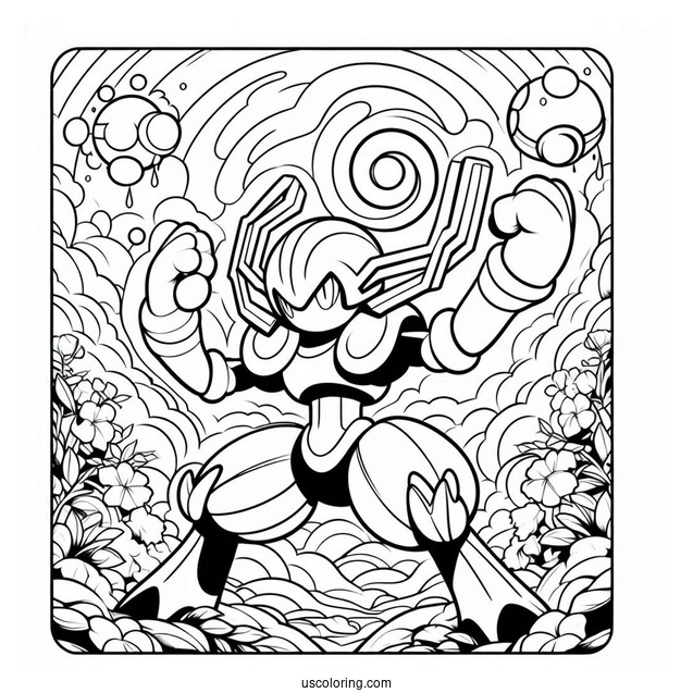 Machamp Seismic Toss Pokemon Card Coloring Page For Kids