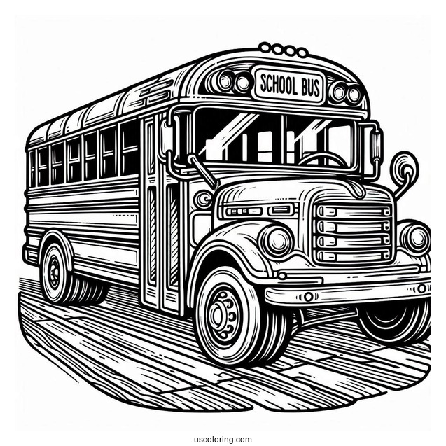 Traditional School Bus Coloring Sheet