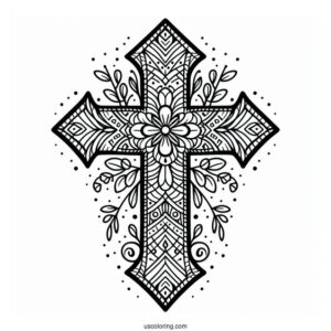 Easy Cross Coloring Sheet For Kids
