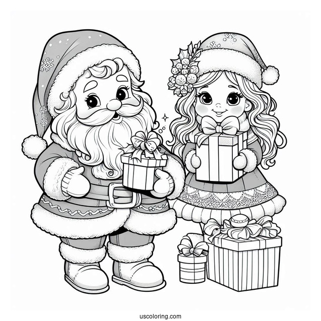 Santa Claus Holding Gifts For Children