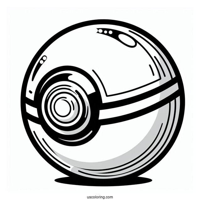 Ultra Pokéball Coloring Page For Preschoolers