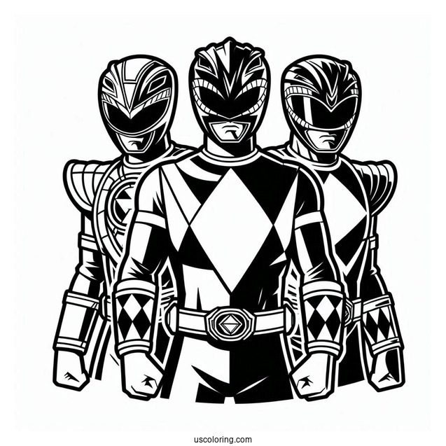 Mighty Morphin Power Rangers Coloring In For Kids