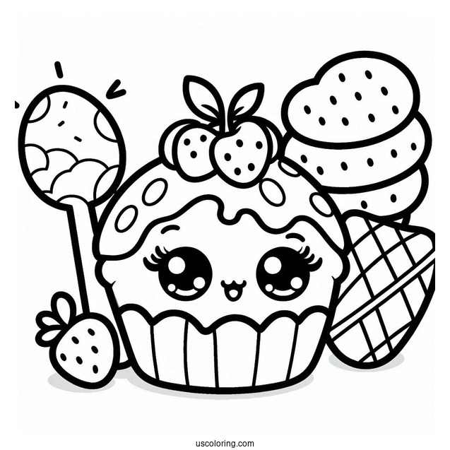 Happy Fifi Fruit Tart Shopkins Coloring In