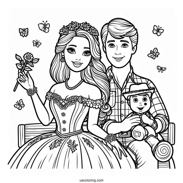 Barbie And Ken From Toy Story To Color