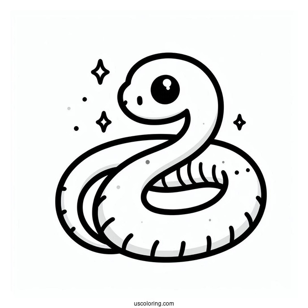 Simple Snake To Color For Kids