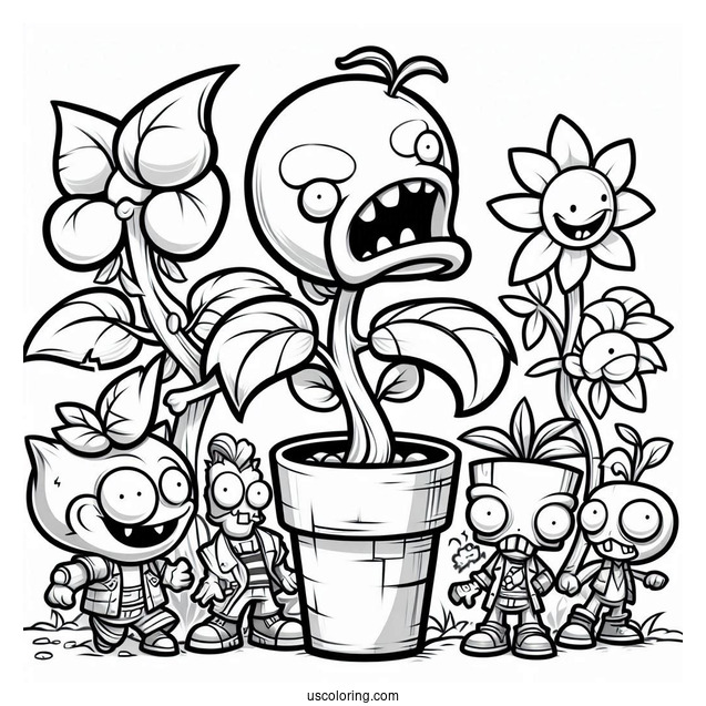 Plants Vs Zombies Coloring Page