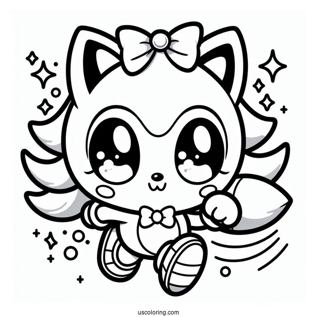 Kawaii Baby Sonic Coloring Page For Kids