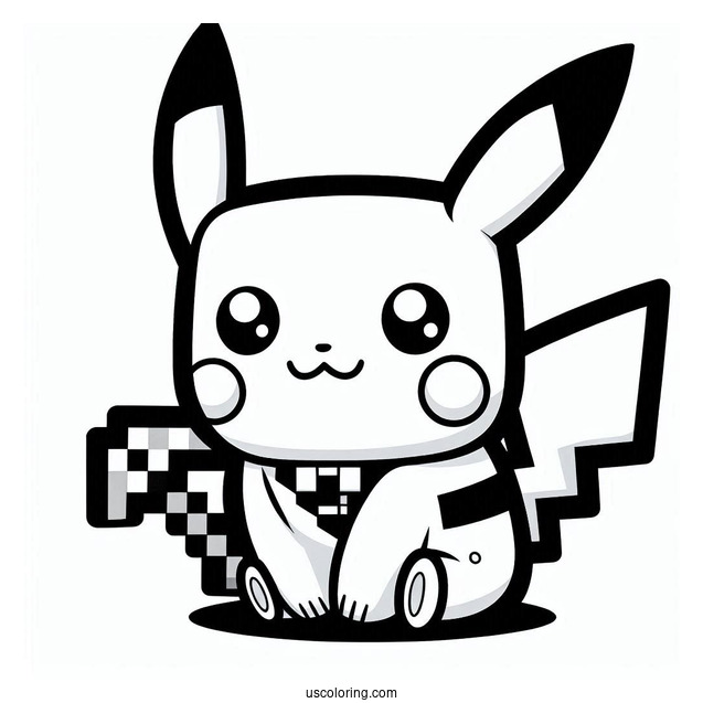 Minecraft Pikachu Coloring Sheet