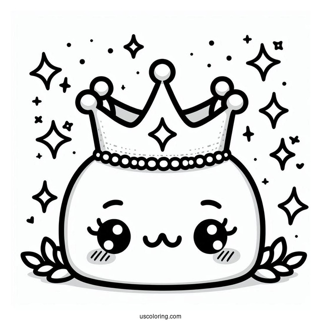 Kawaii Crown Coloring In