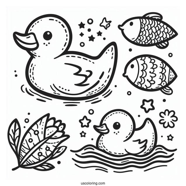 Rubber Duck Coloring Picture For Preschoolers