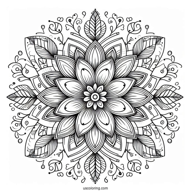 Intricate Flower Mandala Coloring Page