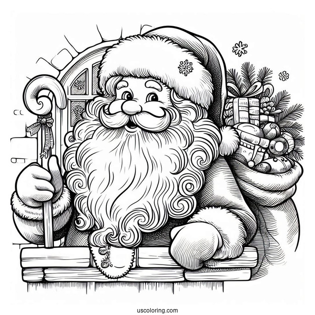 Old Fashioned Santa Coloring Page