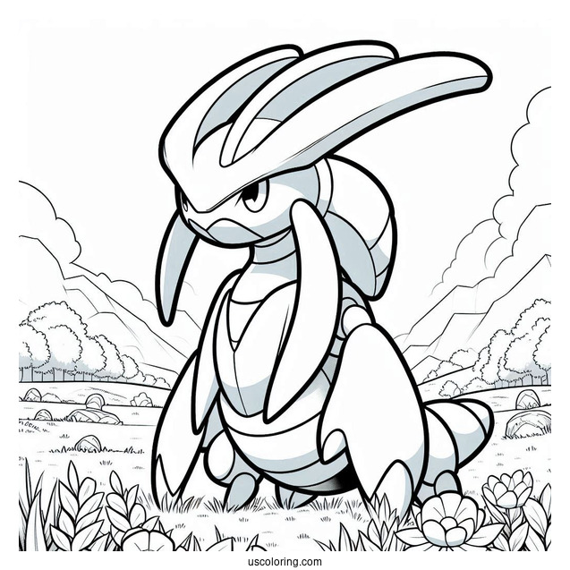 Heracross In A Field Coloring Sheet