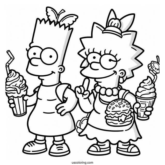 Simpsons Coloring Pages Of Cool Patty And Selma Bouvier