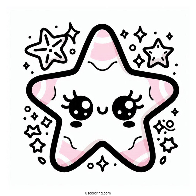 Kawaii Female Starfish Coloring Page