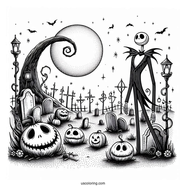 Jack Skellington In Cemetery