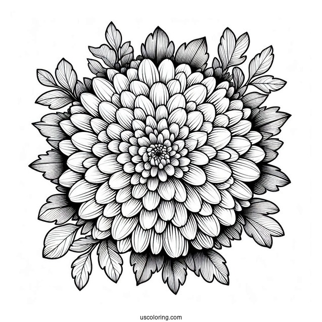 Flower Coloring Pages Of Chrysanthemum Flower Mandala