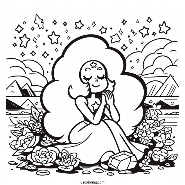 Steven Universe Coloring Page Of Simple Garnet For Preschoolers