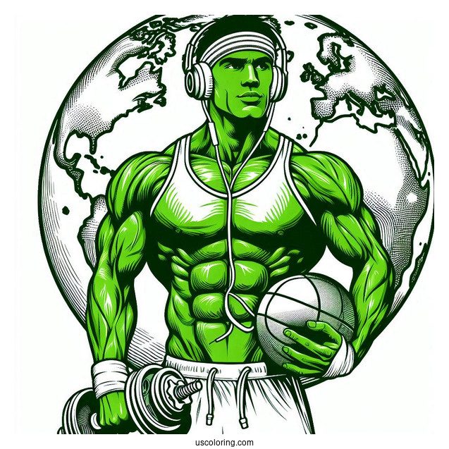 Detailed Hulk With World In Background