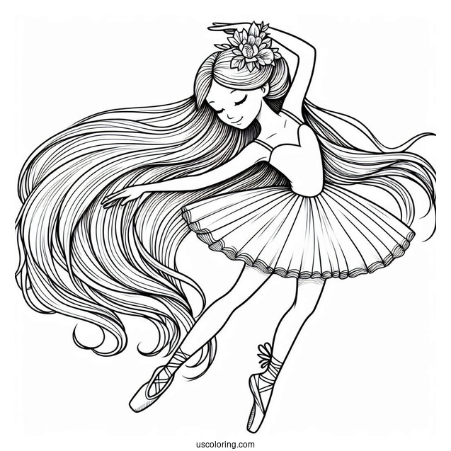 Ballerina With Long Hair Dancing