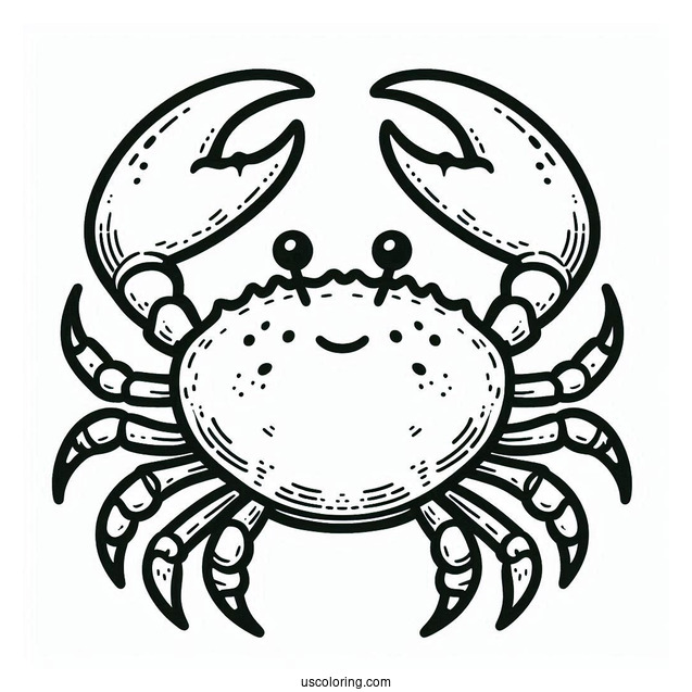 Easy Outline Crab Coloring Page