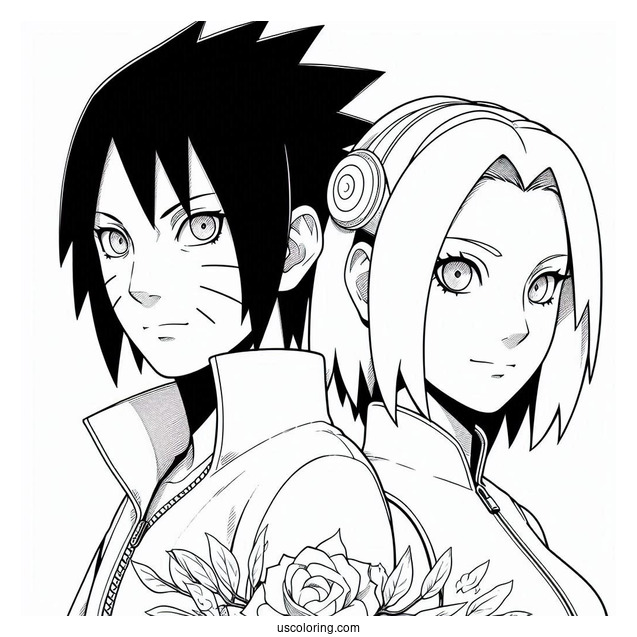 Sasuke Coloring Page With Sakura And Sarada In Boruto