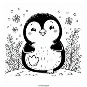 Happy Feet Penguin Coloring Page