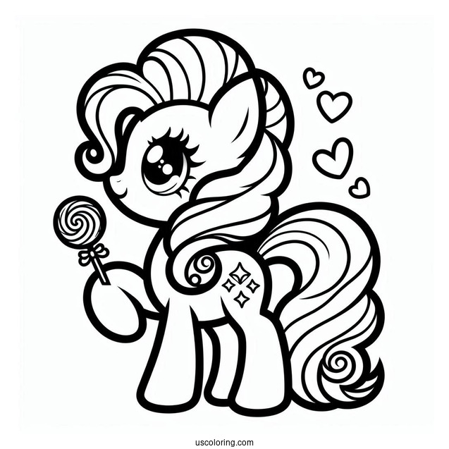 Simple Adult Pinkie Pie Coloring Page