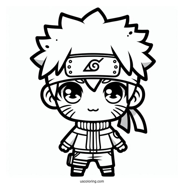 Adorable Chibi Naruto Coloring Page For Preschoolers