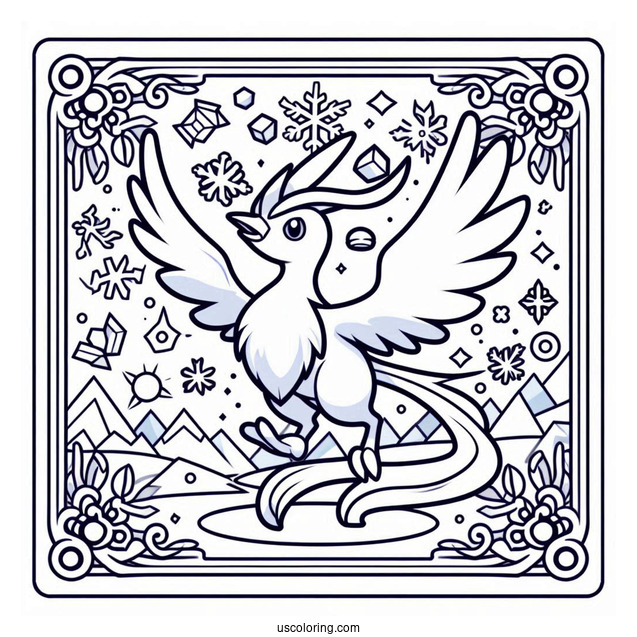Articuno Freeze Dry Pokemon Card Coloring Page