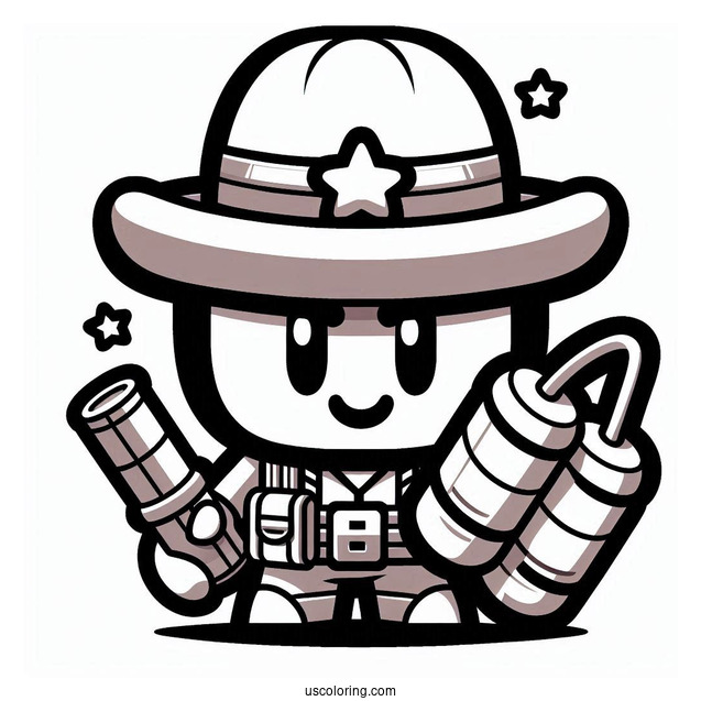 Brawl Stars Coloring Page Of Dynamike Holding Dynamites