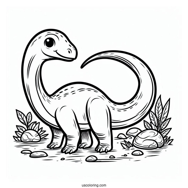 Easy Coelophisys Coloring Page For Kids