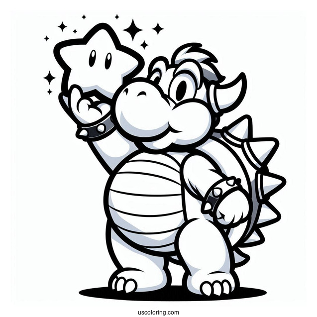 Bowser Holding Super Star