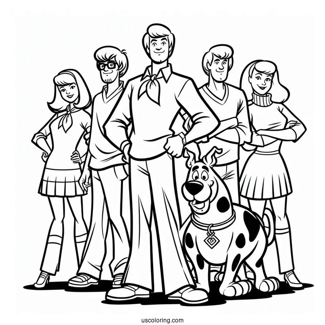 Coloring Page Of Mystery Inc Characters