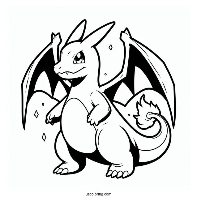 Easy To Color Charizard