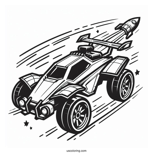 Easy Rocket League Coloring Page Alpha Outline For Kids