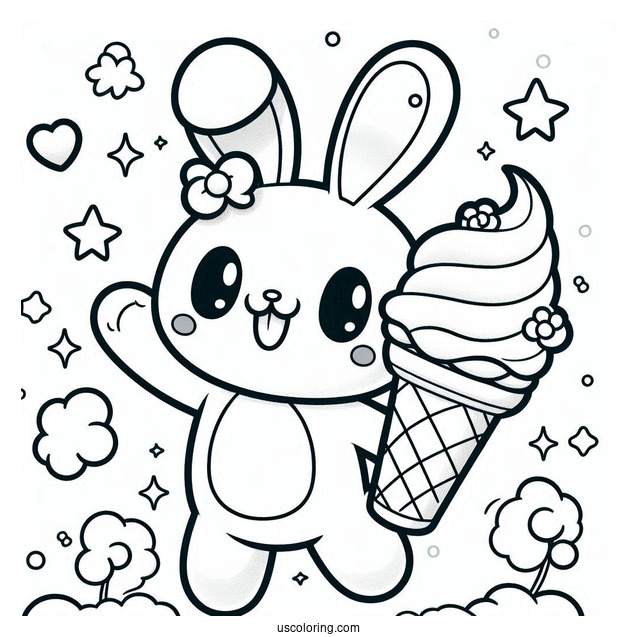 Kawaii Cream the Rabbit Waving V2