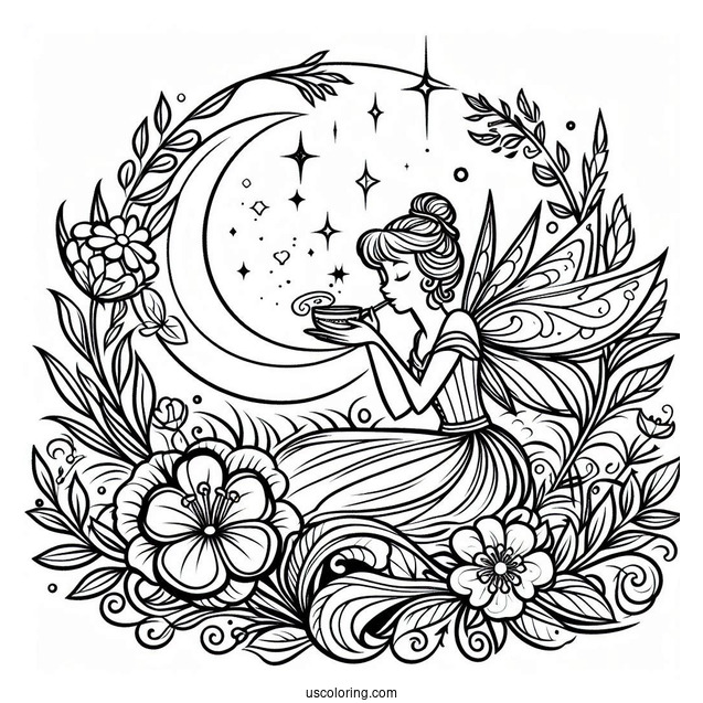 Coloring Page Of Flora, Fauna, and Merryweather