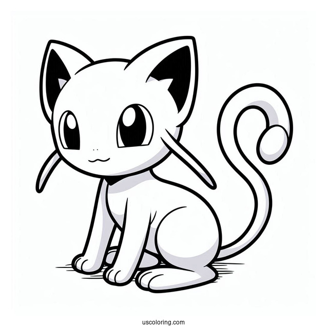 Mew Coloring Page With Mewtwo