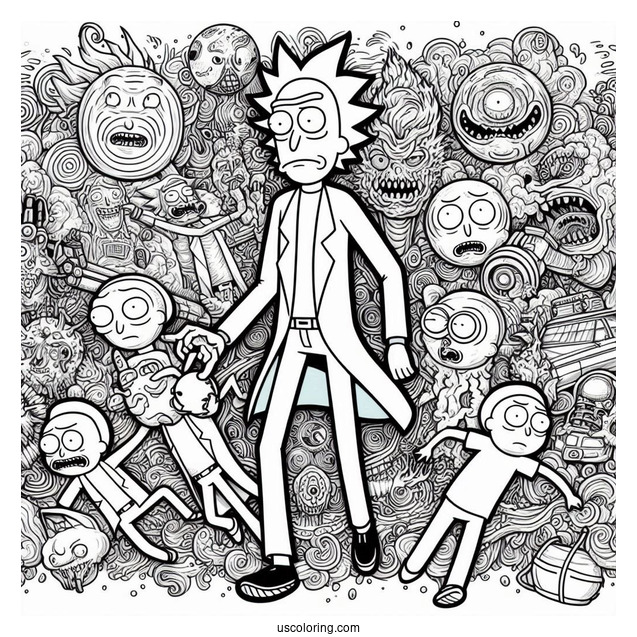 Detailed Rick And Morty Art To Color